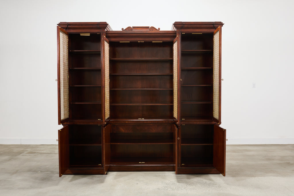 Ralph Lauren Noble Estate Mahogany Breakfront Bookcase Cabinet