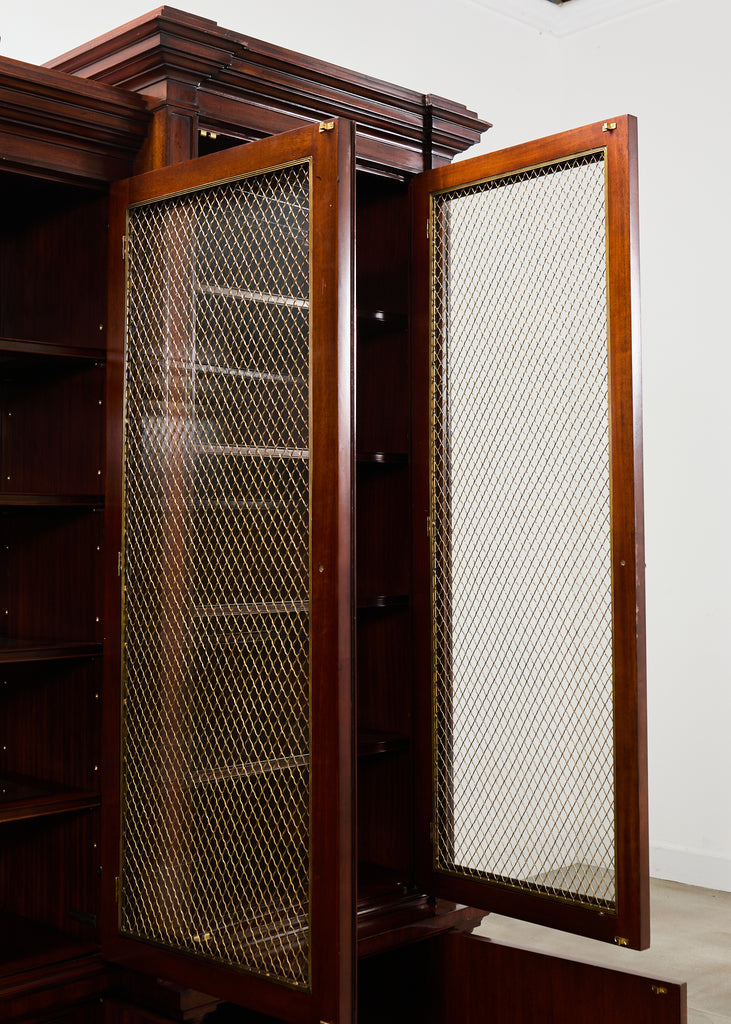 Ralph Lauren Noble Estate Mahogany Breakfront Bookcase Cabinet