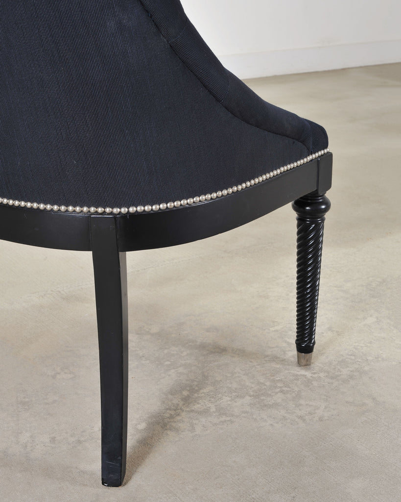 Ralph Lauren Regency Style Tufted Navy Blue Mayfield Chair