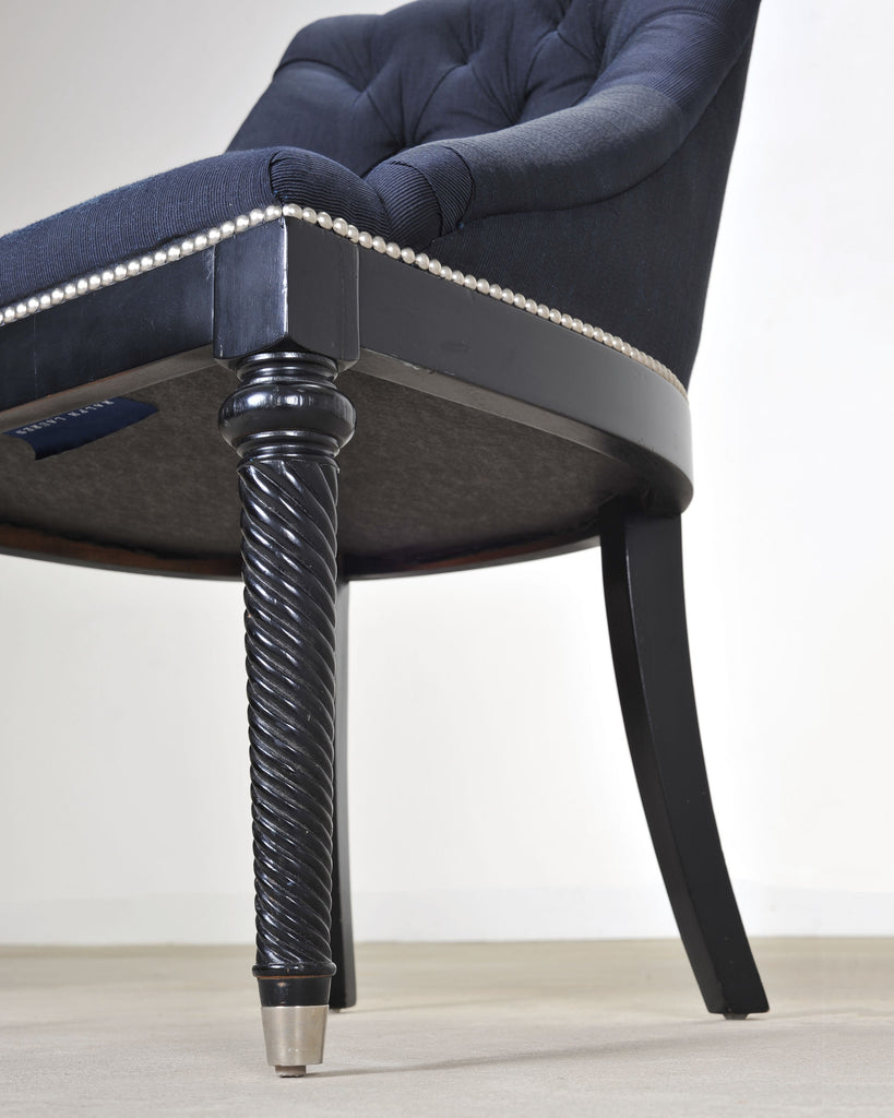 Ralph Lauren Regency Style Tufted Navy Blue Mayfield Chair