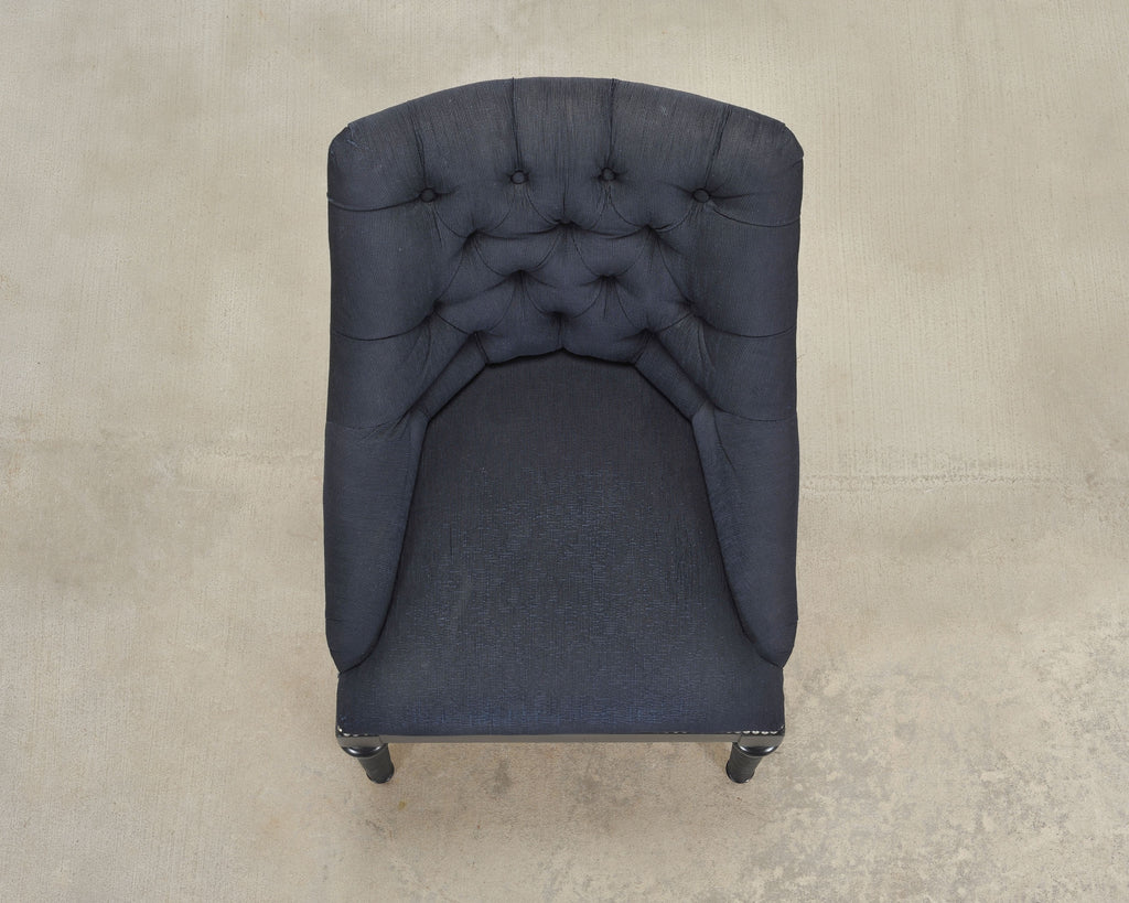 Ralph Lauren Regency Style Tufted Navy Blue Mayfield Chair