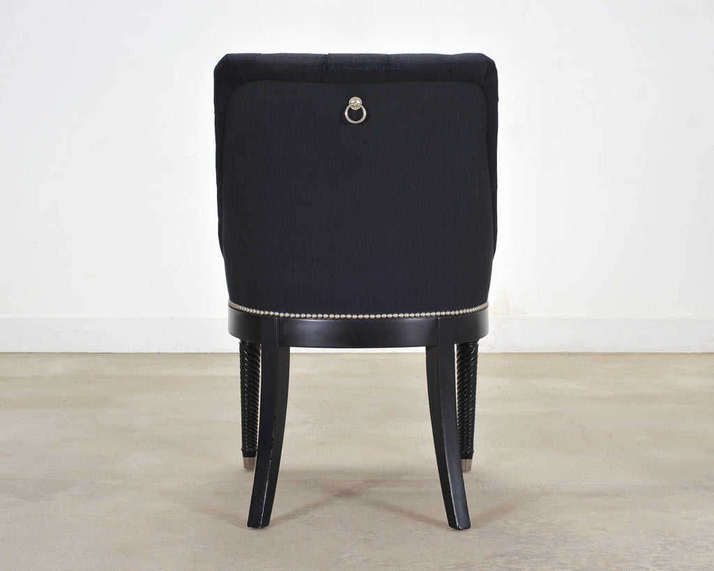 Ralph Lauren Regency Style Tufted Navy Blue Mayfield Chair