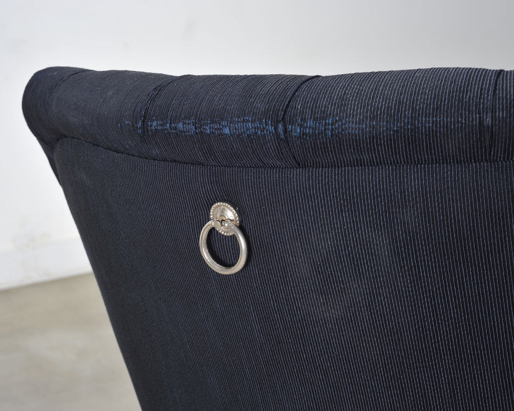 Ralph Lauren Regency Style Tufted Navy Blue Mayfield Chair