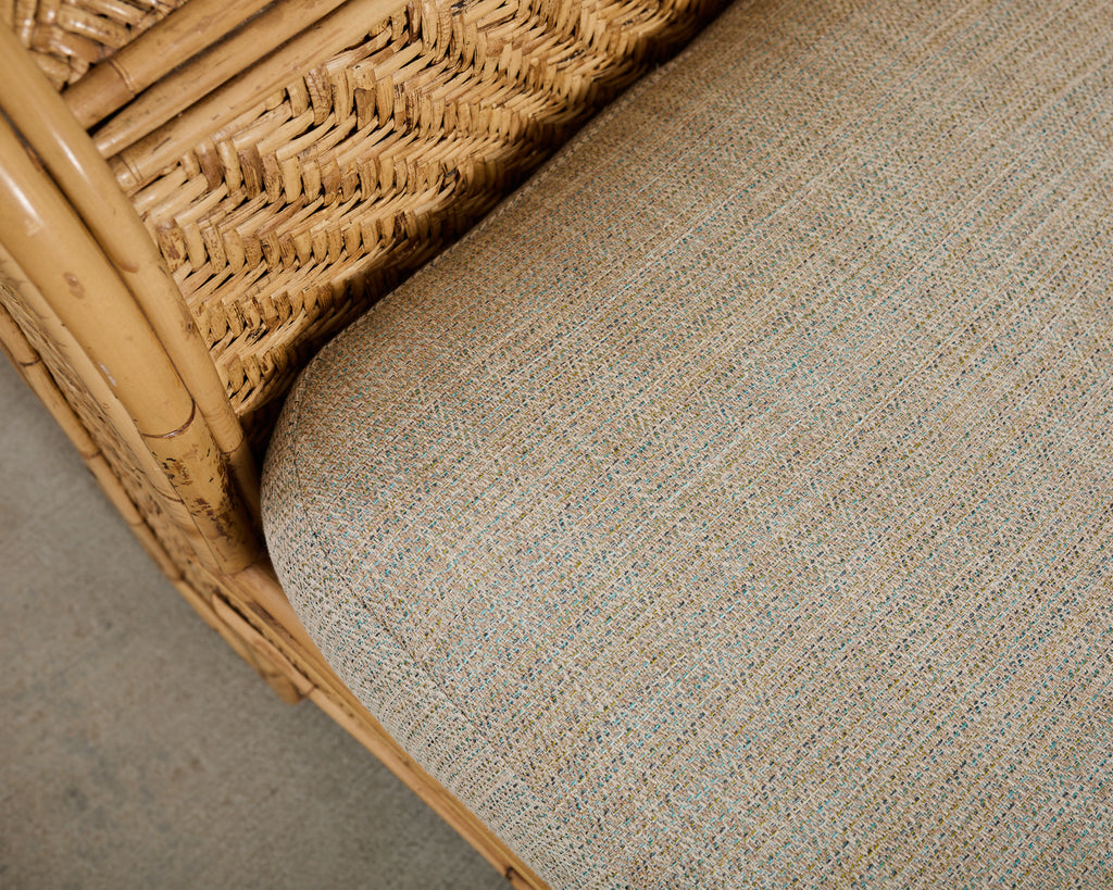 Pair of Ralph Lauren Attributed Wicker Rattan Lounge Chairs