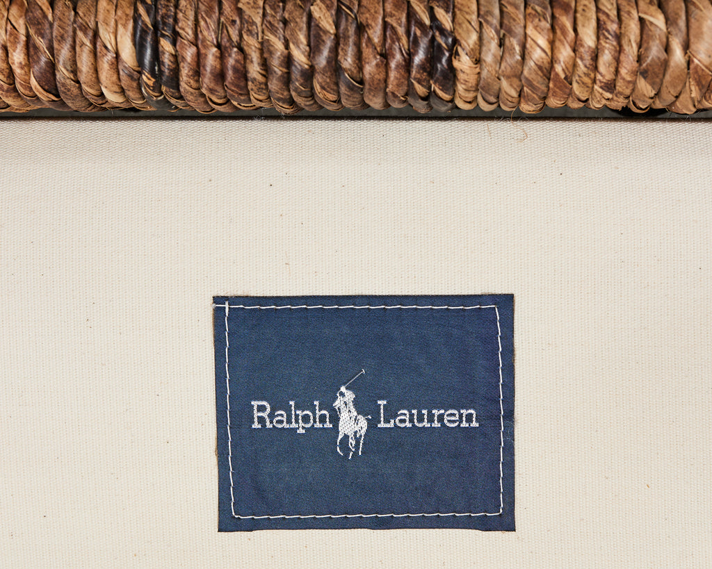 Pair of Ralph Lauren Organic Wicker Rope Armchairs + Ottoman