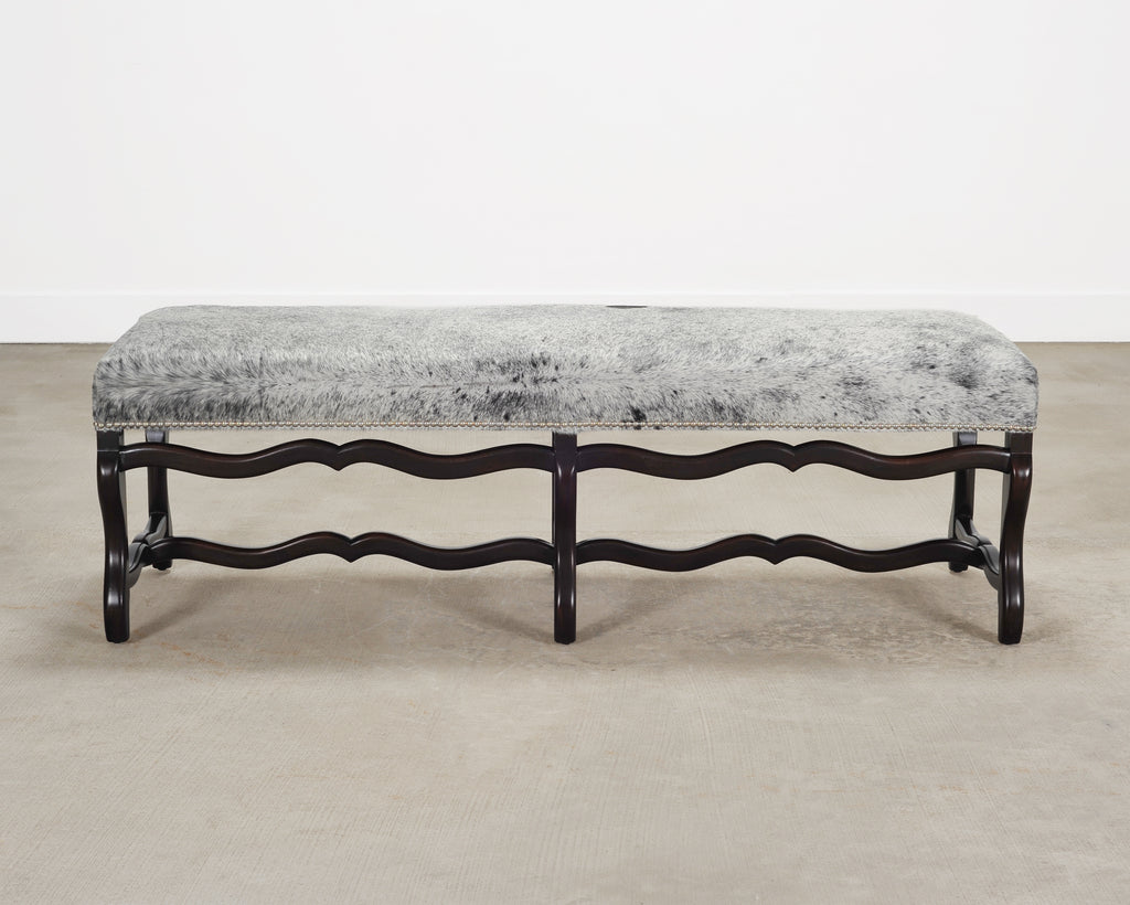 Ralph Lauren "Os de Mouton" Leather Cowhide Upholstered Bench