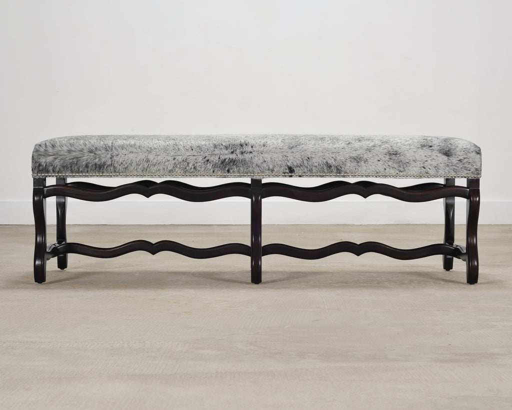 Ralph Lauren "Os de Mouton" Leather Cowhide Upholstered Bench