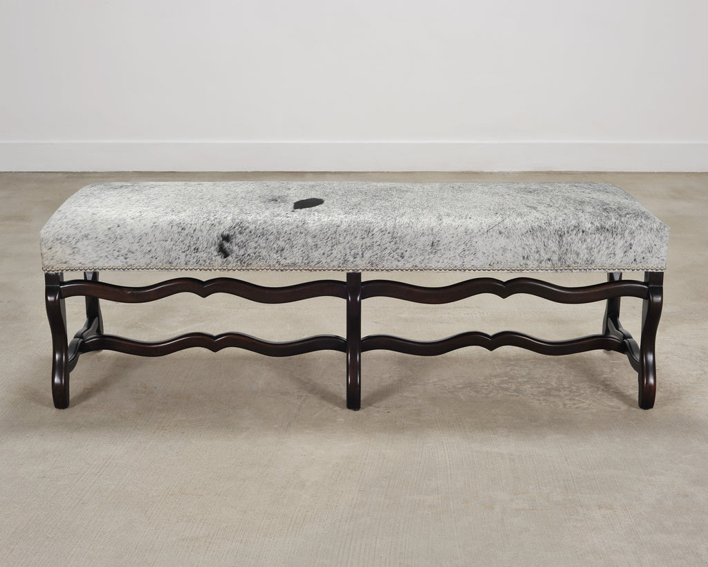 Ralph Lauren "Os de Mouton" Leather Cowhide Upholstered Bench