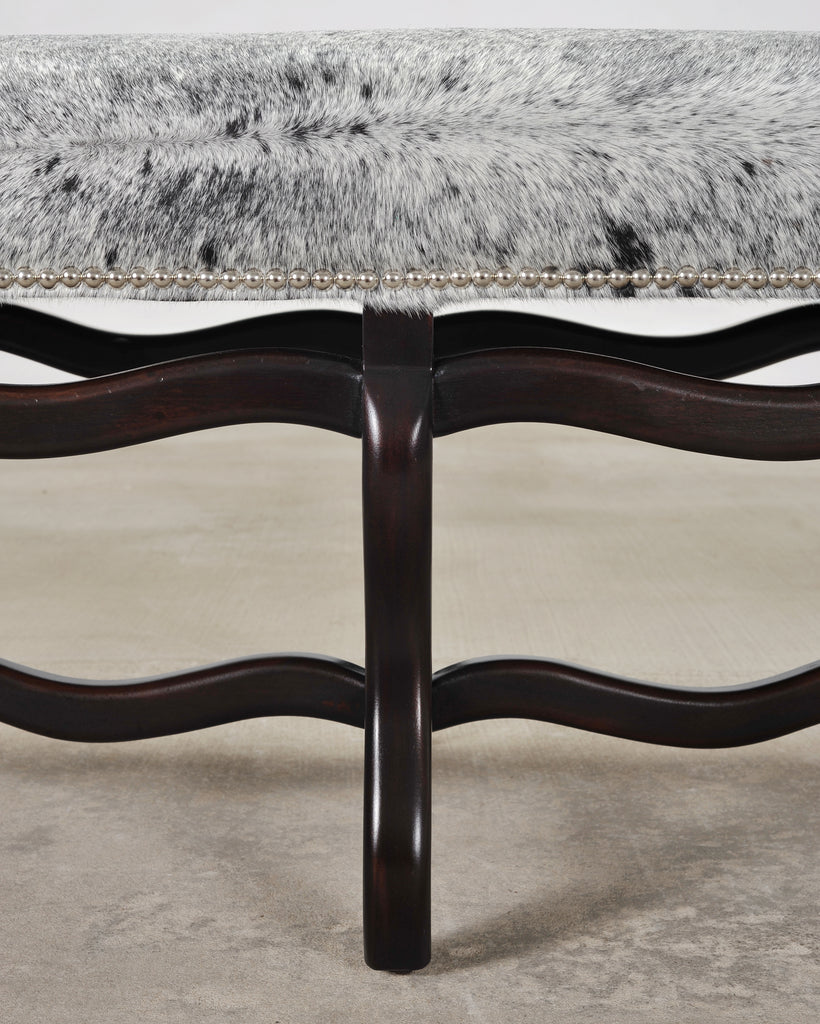 Ralph Lauren "Os de Mouton" Leather Cowhide Upholstered Bench