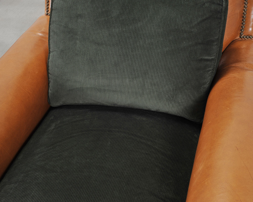 Ralph Lauren Italian Aran Isles Leather Mahogany Club Chair