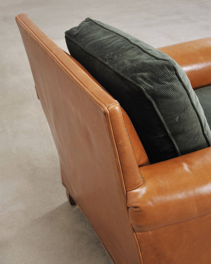 Ralph Lauren Italian Aran Isles Leather Mahogany Club Chair