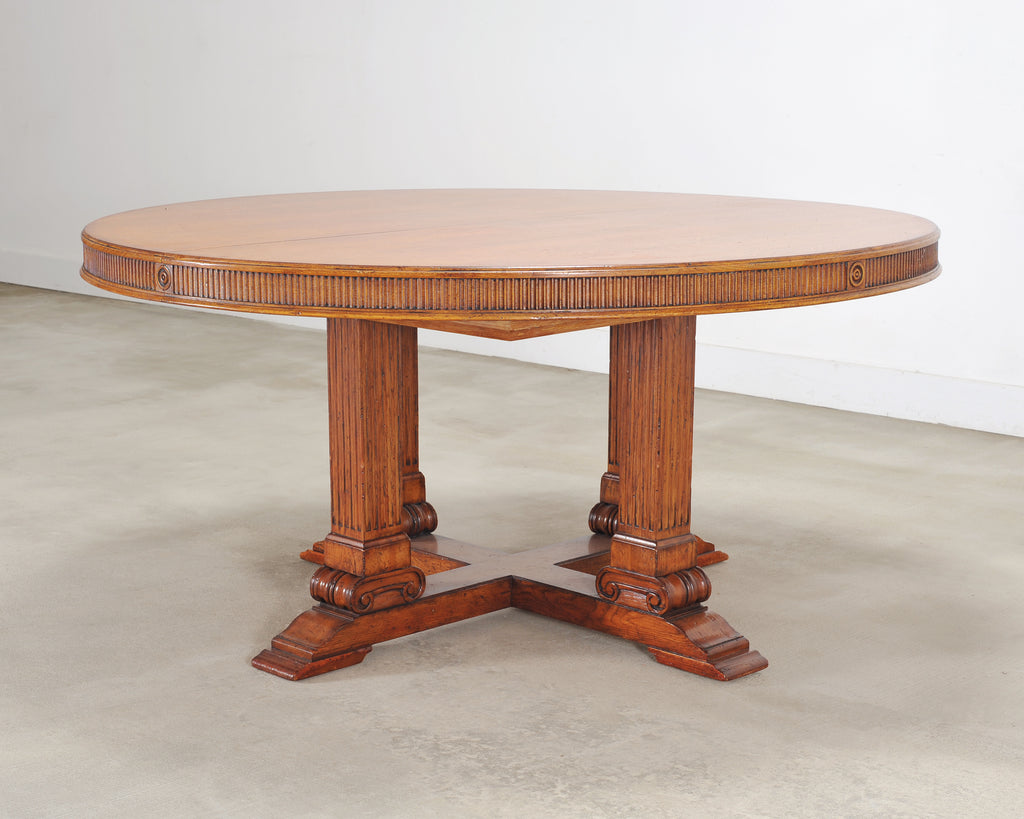 Ralph Lauren Hither Hills Round Oak Extending Dining Table