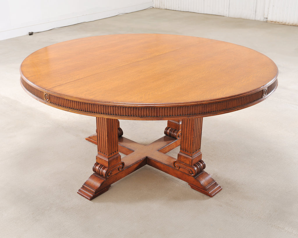 Ralph Lauren Hither Hills Round Oak Extending Dining Table