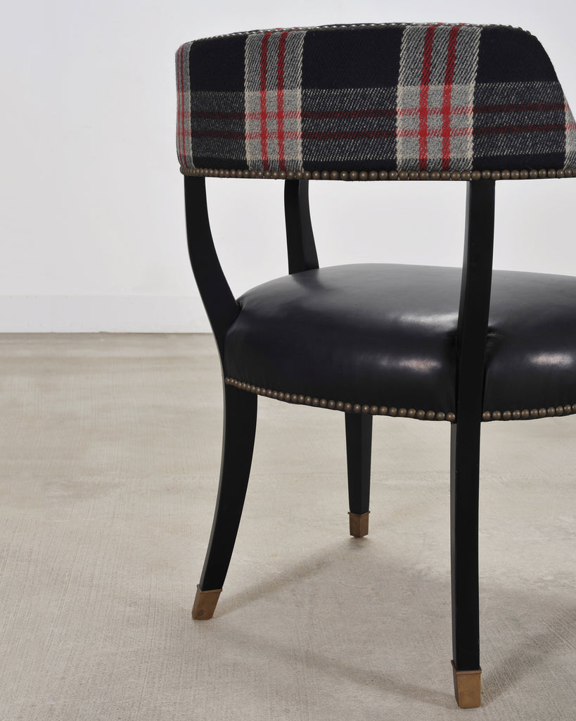 Ralph Lauren Hither Hills Studio Dining Arm Chair Tartan Leather