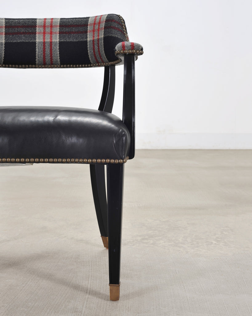 Ralph Lauren Hither Hills Studio Dining Arm Chair Tartan Leather