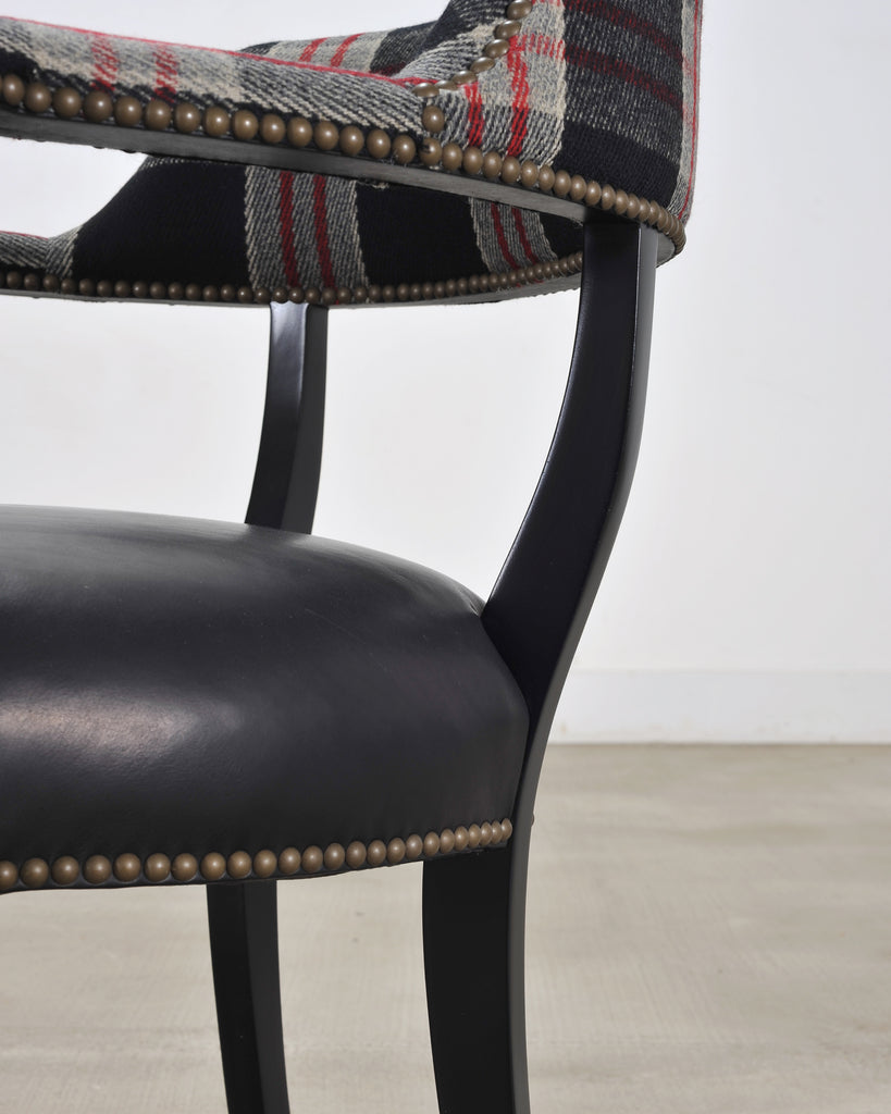 Ralph Lauren Hither Hills Studio Dining Arm Chair Tartan Leather