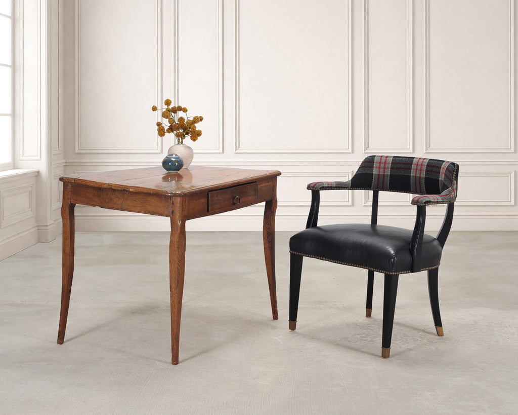 Ralph Lauren Hither Hills Studio Dining Arm Chair Tartan Leather