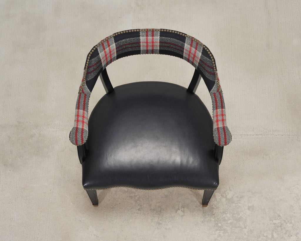 Ralph Lauren Hither Hills Studio Dining Arm Chair Tartan Leather