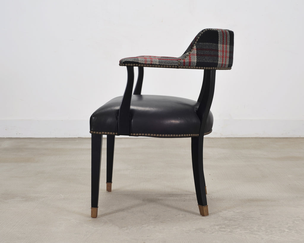 Ralph Lauren Hither Hills Studio Dining Arm Chair Tartan Leather