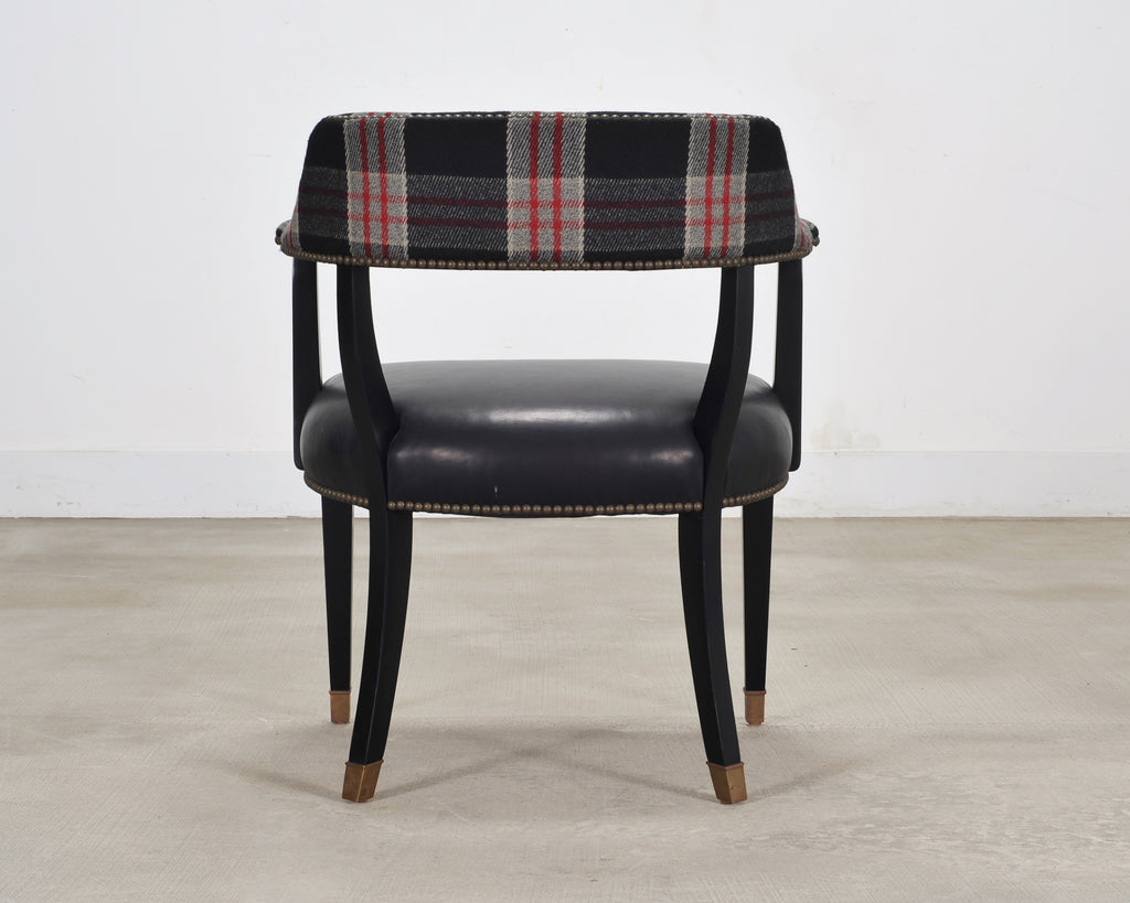 Ralph Lauren Hither Hills Studio Dining Arm Chair Tartan Leather