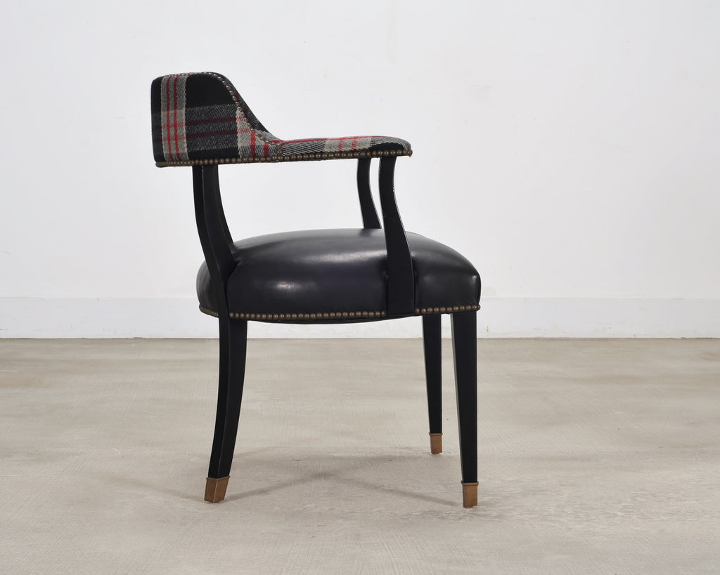 Ralph Lauren Hither Hills Studio Dining Arm Chair Tartan Leather