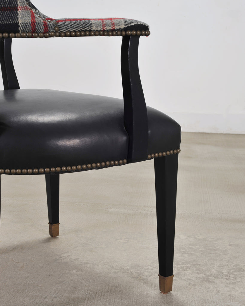 Ralph Lauren Hither Hills Studio Dining Arm Chair Tartan Leather
