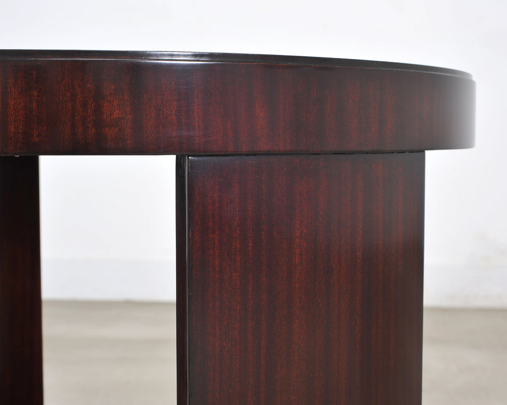 Ralph Lauren Italian Mahogany Round Modern Drum Drink Table