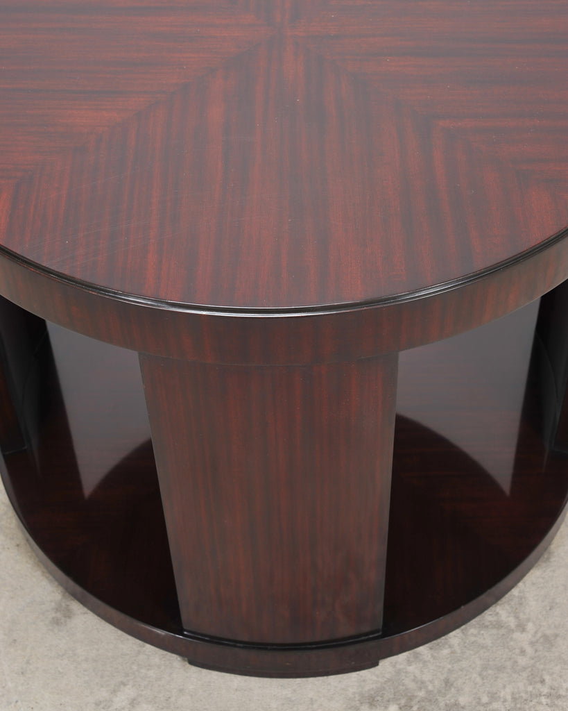 Ralph Lauren Italian Mahogany Round Modern Drum Drink Table