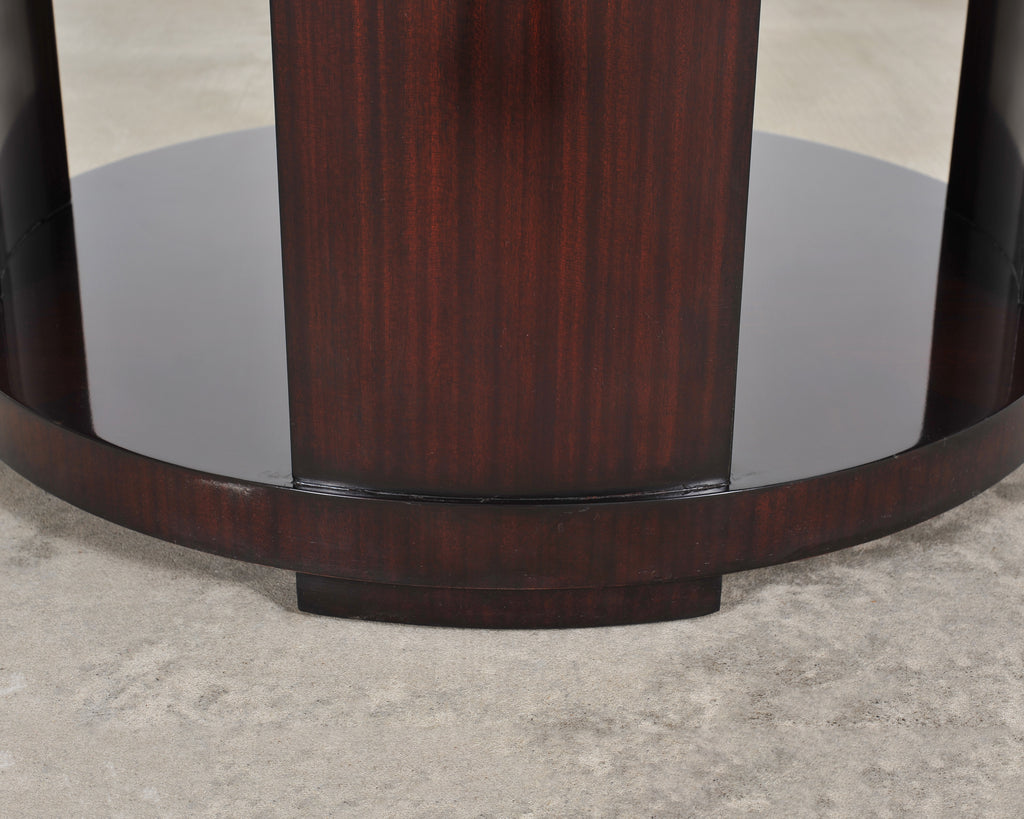 Ralph Lauren Italian Mahogany Round Modern Drum Drink Table