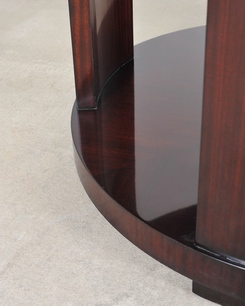 Ralph Lauren Italian Mahogany Round Modern Drum Drink Table