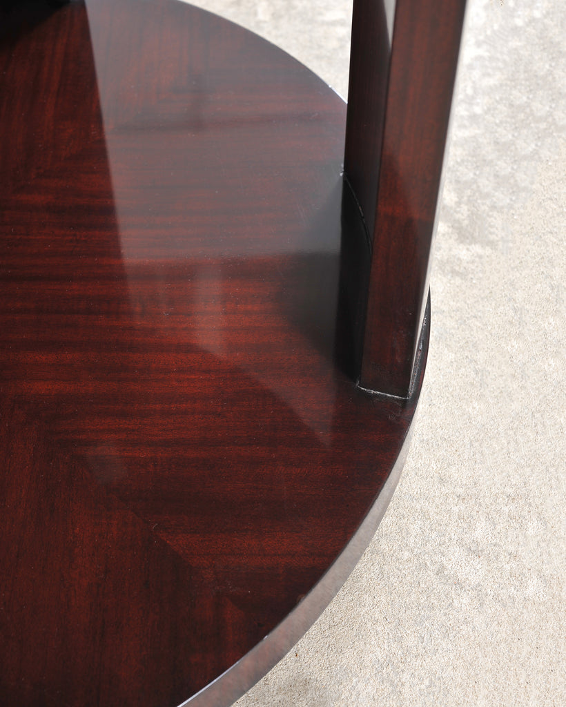 Ralph Lauren Italian Mahogany Round Modern Drum Drink Table