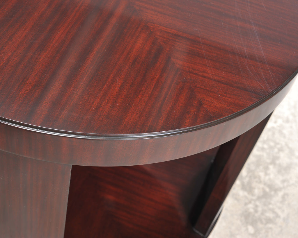 Ralph Lauren Italian Mahogany Round Modern Drum Drink Table