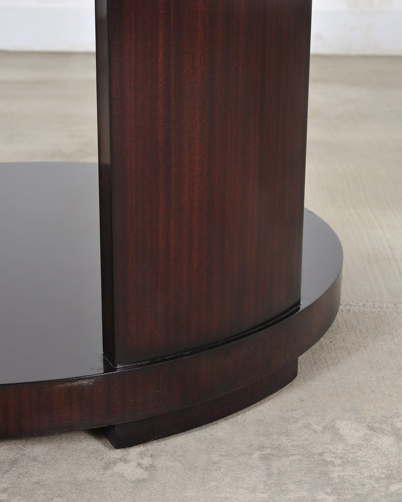 Ralph Lauren Italian Mahogany Round Modern Drum Drink Table