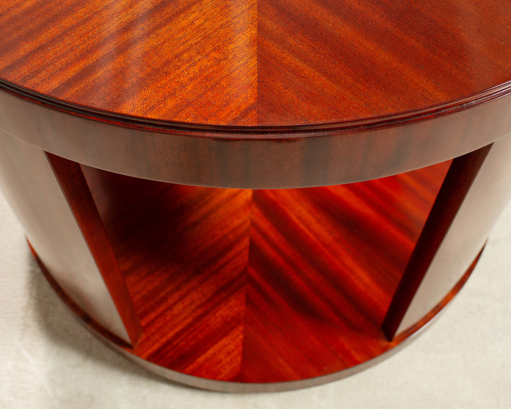 Ralph Lauren Italian Mahogany Round Modern Drum Table