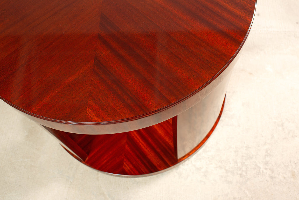 Ralph Lauren Italian Mahogany Round Modern Drum Table