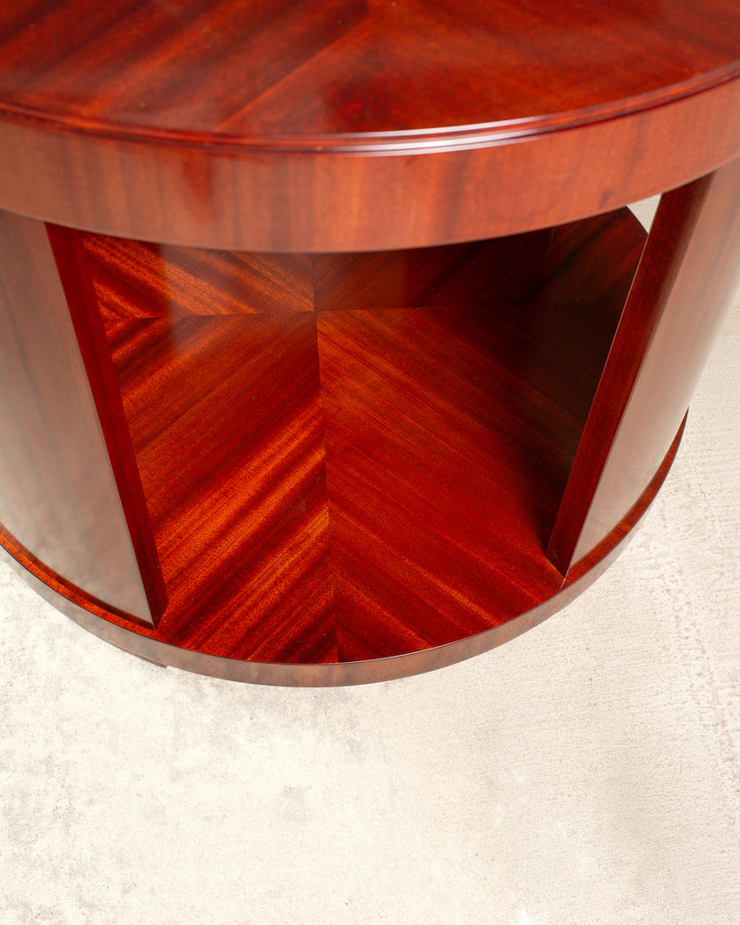 Ralph Lauren Italian Mahogany Round Modern Drum Table