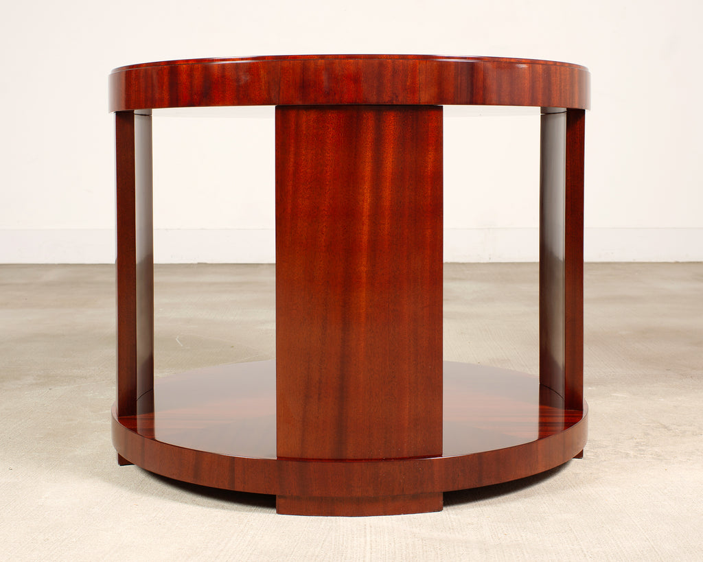 Ralph Lauren Italian Mahogany Round Modern Drum Table