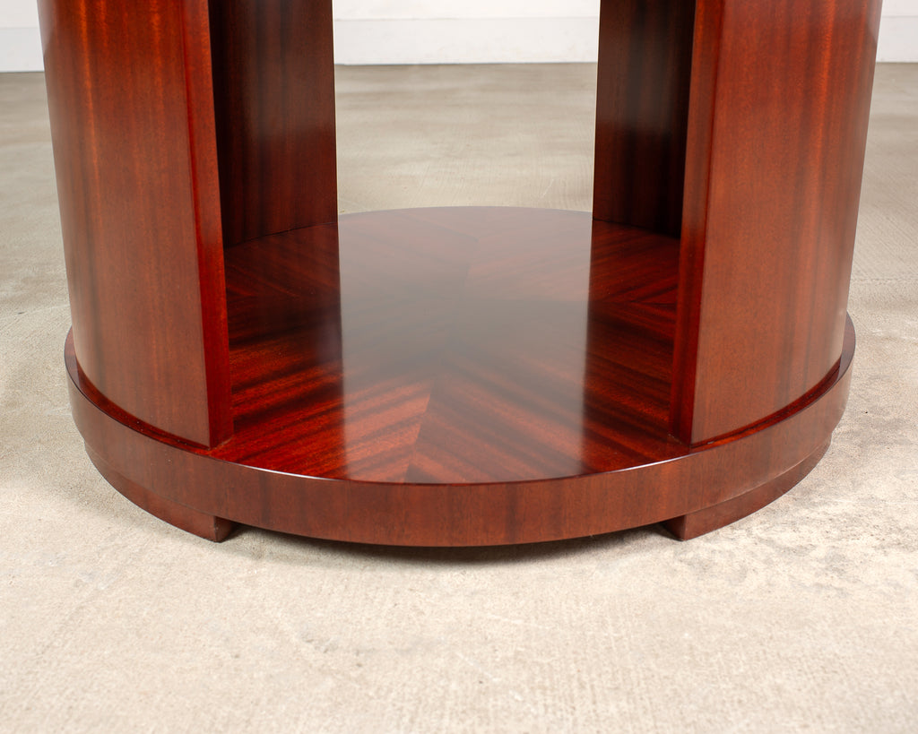 Ralph Lauren Italian Mahogany Round Modern Drum Table