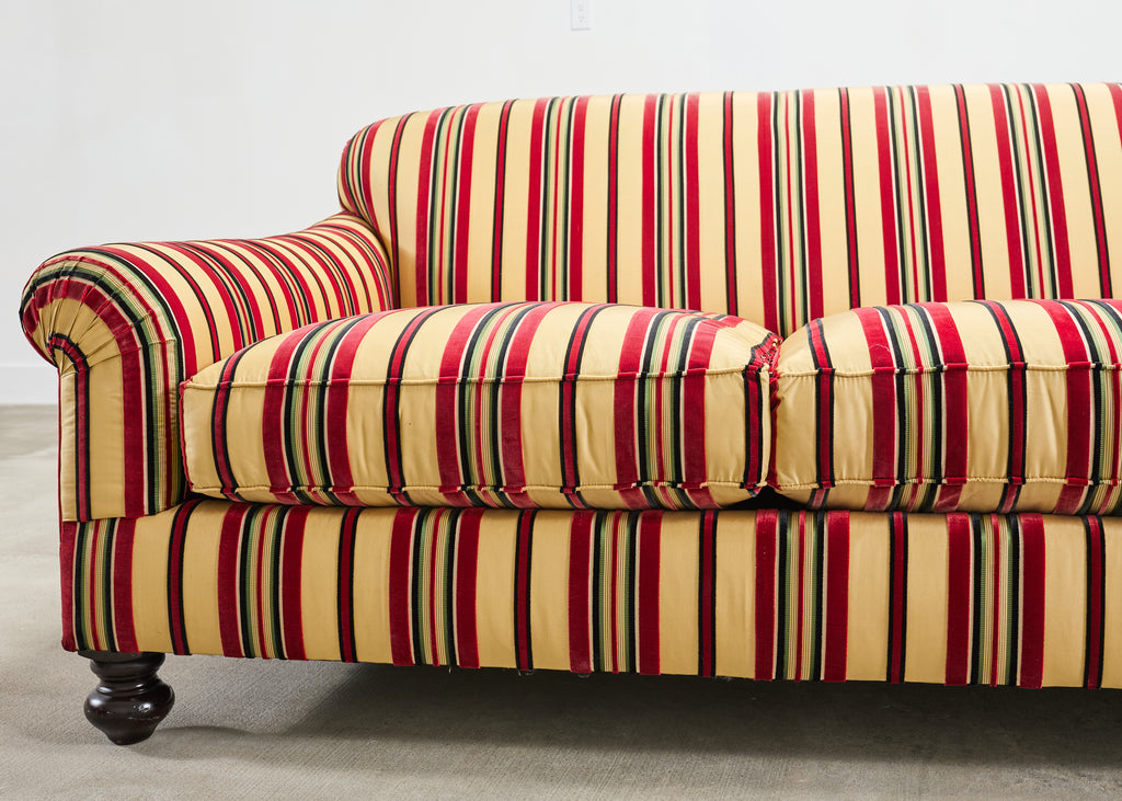 Ralph Lauren Home "Bel Air" Striped Velvet Sofa 8 Ft USA 2008