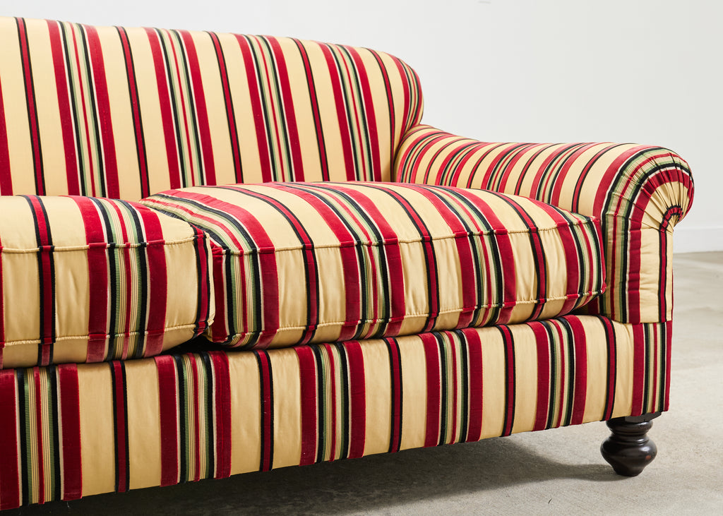 Ralph Lauren Home "Bel Air" Striped Velvet Sofa 8 Ft USA 2008