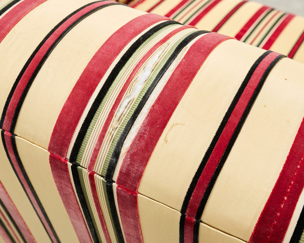 Ralph Lauren Home "Bel Air" Striped Velvet Sofa 8 Ft USA 2008
