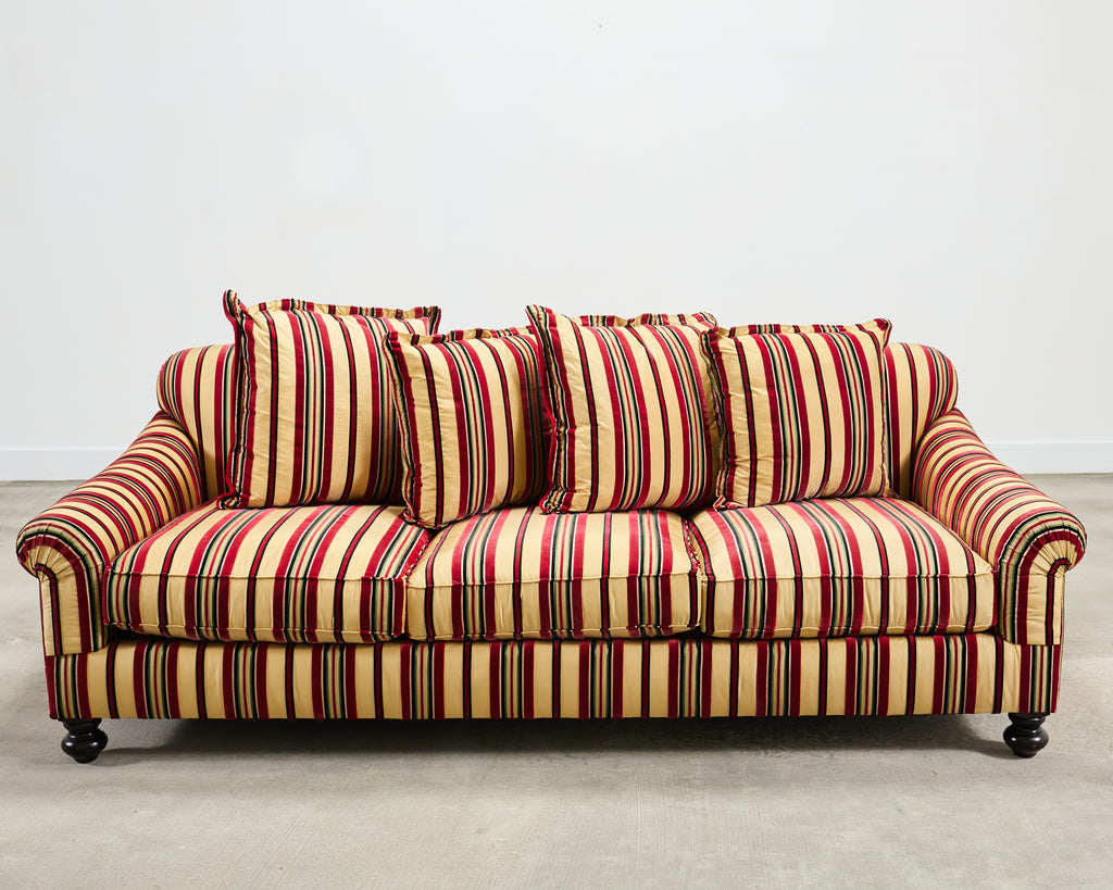Ralph Lauren Home "Bel Air" Striped Velvet Sofa 8 Ft USA 2008
