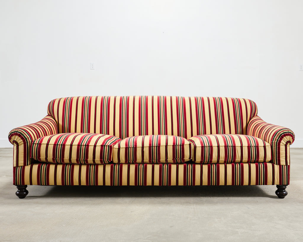 Ralph Lauren Home "Bel Air" Striped Velvet Sofa 8 Ft USA 2008