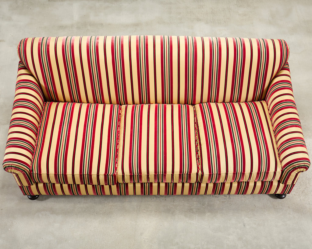 Ralph Lauren Home "Bel Air" Striped Velvet Sofa 8 Ft USA 2008