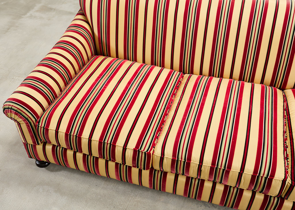 Ralph Lauren Home "Bel Air" Striped Velvet Sofa 8 Ft USA 2008