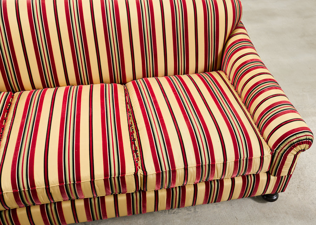Ralph Lauren Home "Bel Air" Striped Velvet Sofa 8 Ft USA 2008