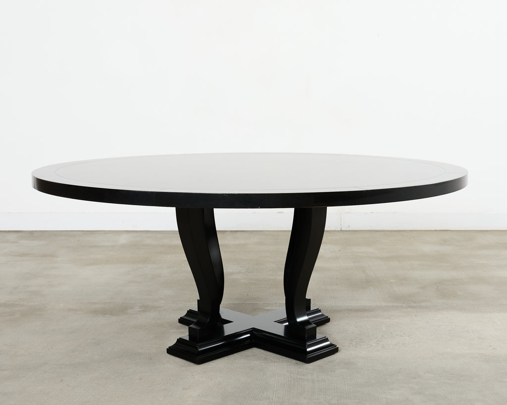 Ralph Lauren Ebonized Mahogany Round Basalt Dining Table
