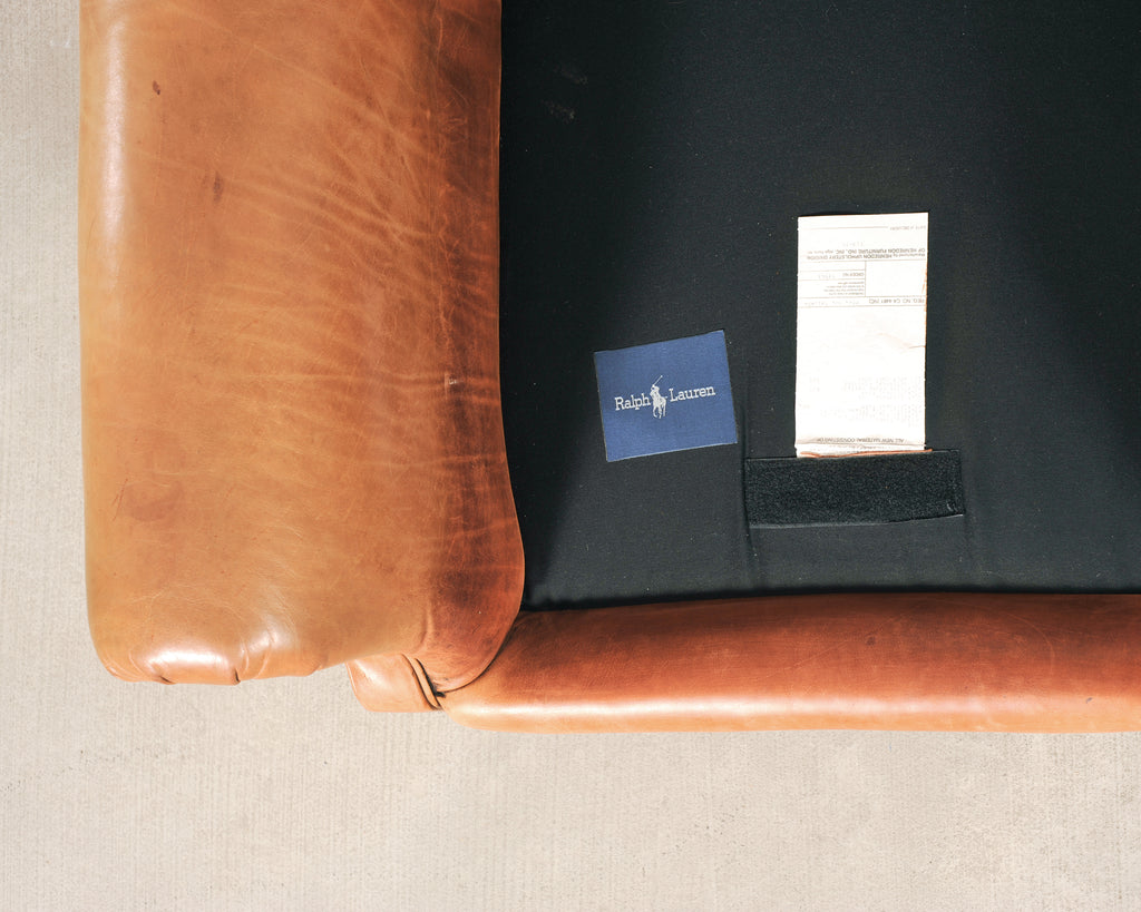 Ralph Lauren Leather Writer's Chair with Matching Ottoman