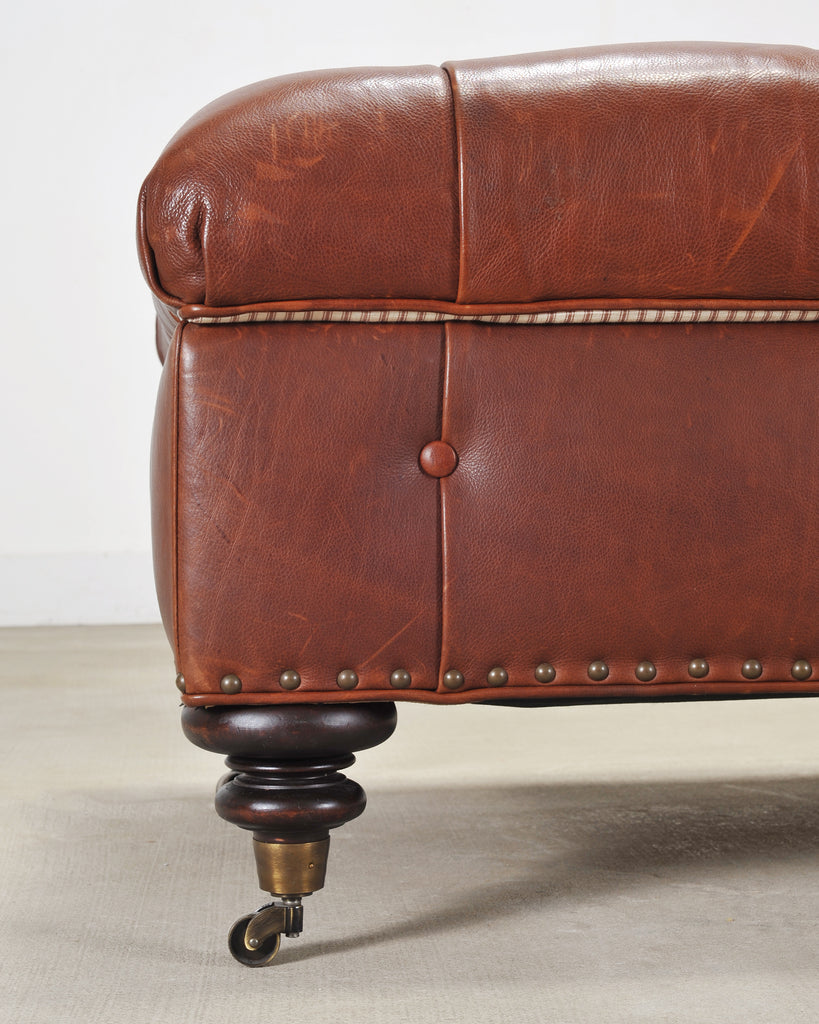 Ralph Lauren Country English Leather Writer's Ottoman 4 Ft