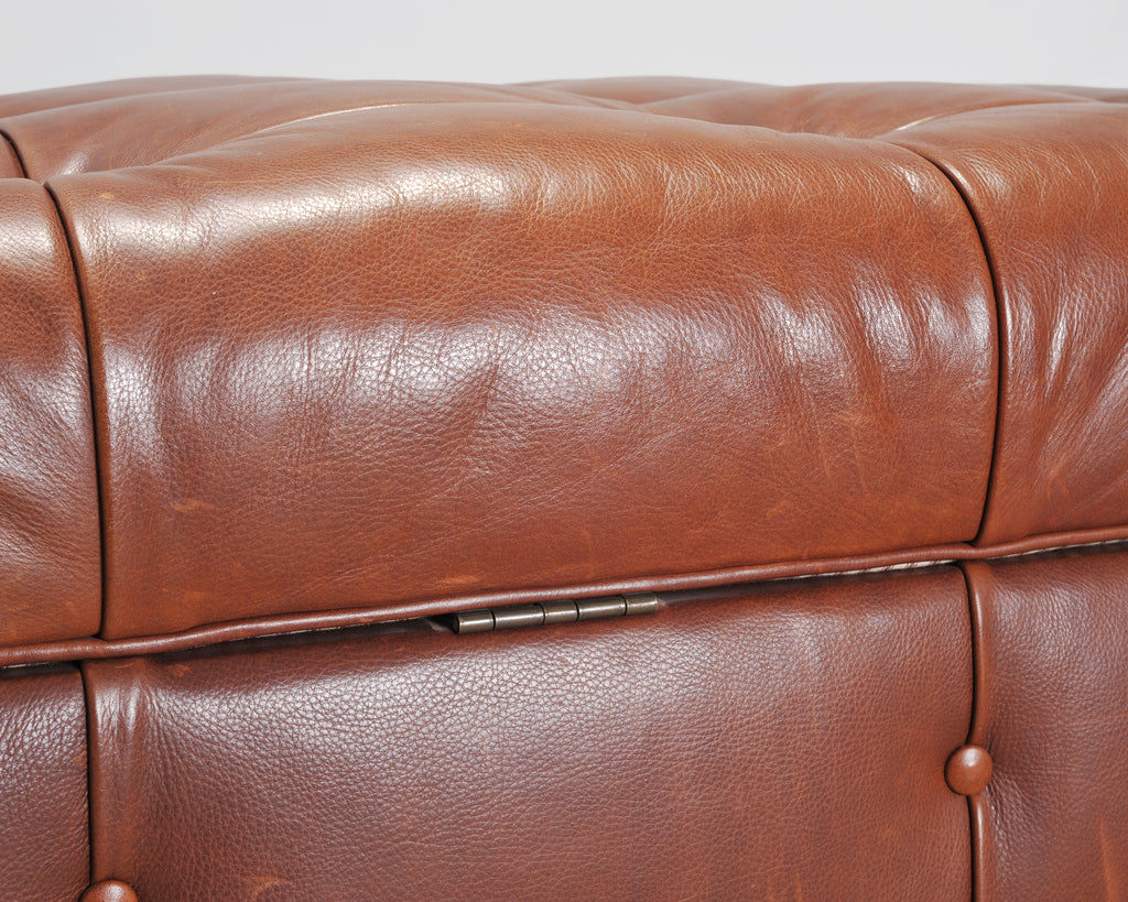 Ralph Lauren Country English Leather Writer's Ottoman 4 Ft